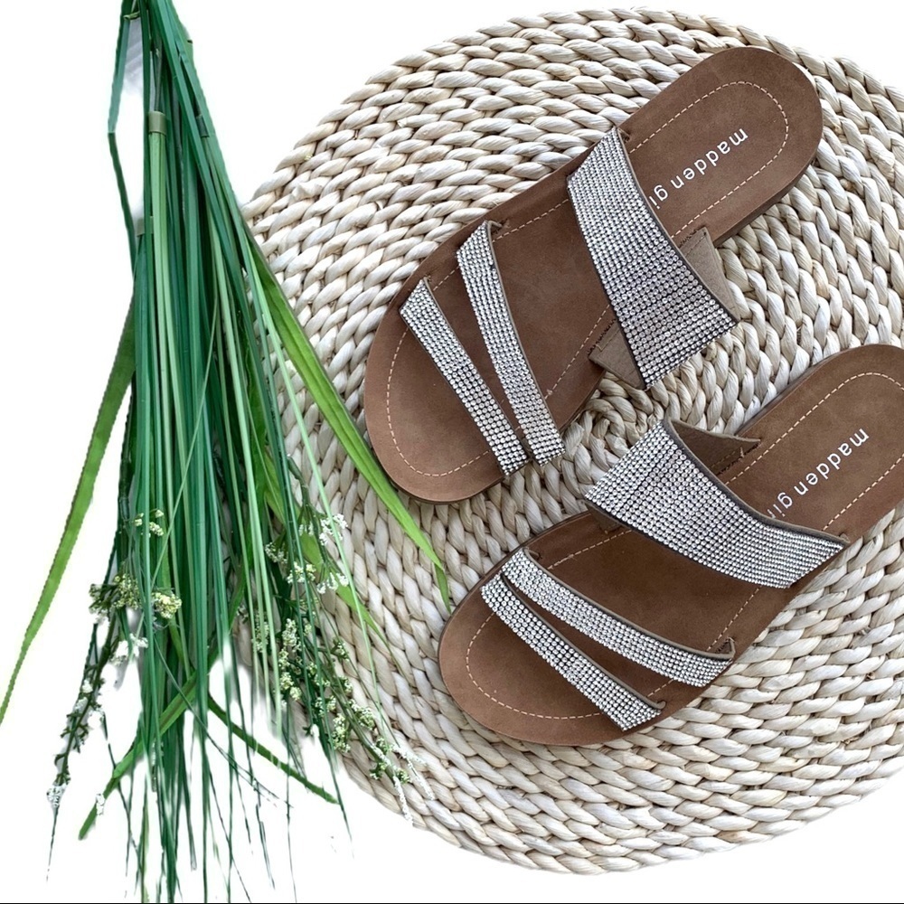 Madden Girl • Press Rhinestone Slip On Sandals 6